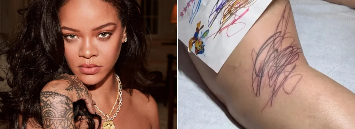 Rihanna Children's drawings tattoo